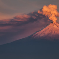Vista panorámica del Volcán Popocatépetl