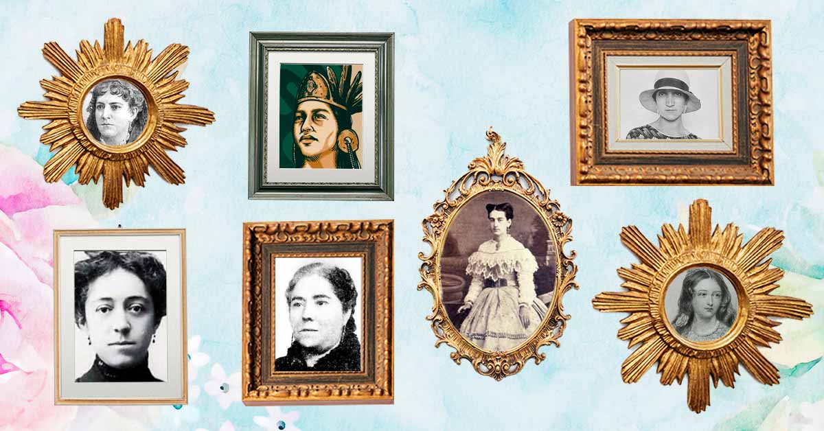 Collage con imágenes de mujeres mexicanas destacadas en la historia.
