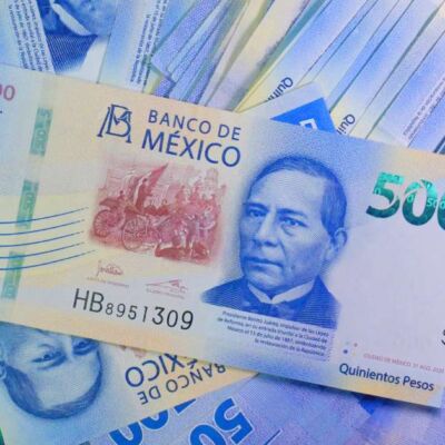 Billete de 500 pesos con la foto de Benito Juárez