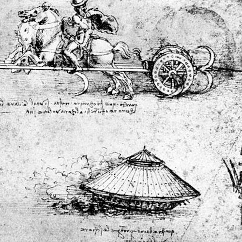carro blindado, precursor del tanque por Leonardo Da Vinci
