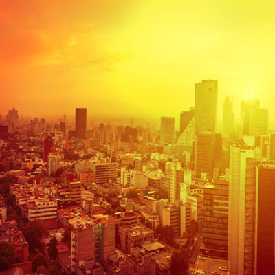 La ciudad de México con una isla de calor