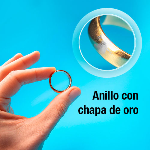 Anillo con chapa de oro