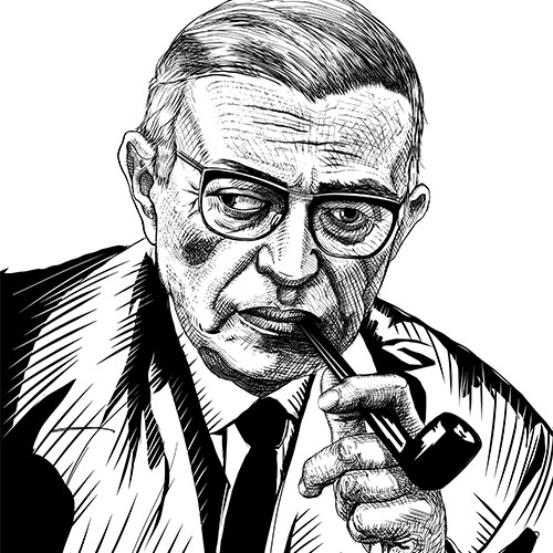 Ilustración de Jean Paul Sartre 