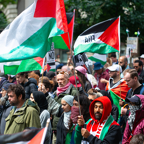 Manifestación en Londres a favor de Palestina. 