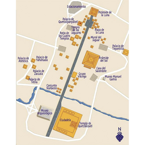 Mapa de Teotihuacan | Tomada de Destinos México. 