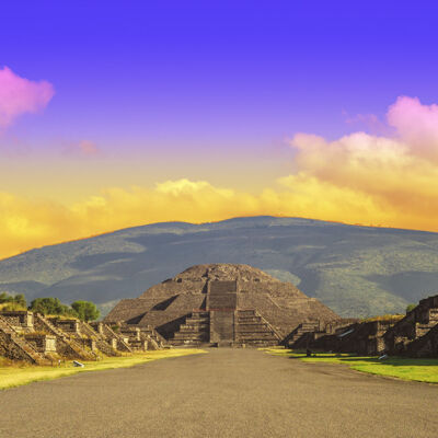 Imagen panorámica de Teotihuacán