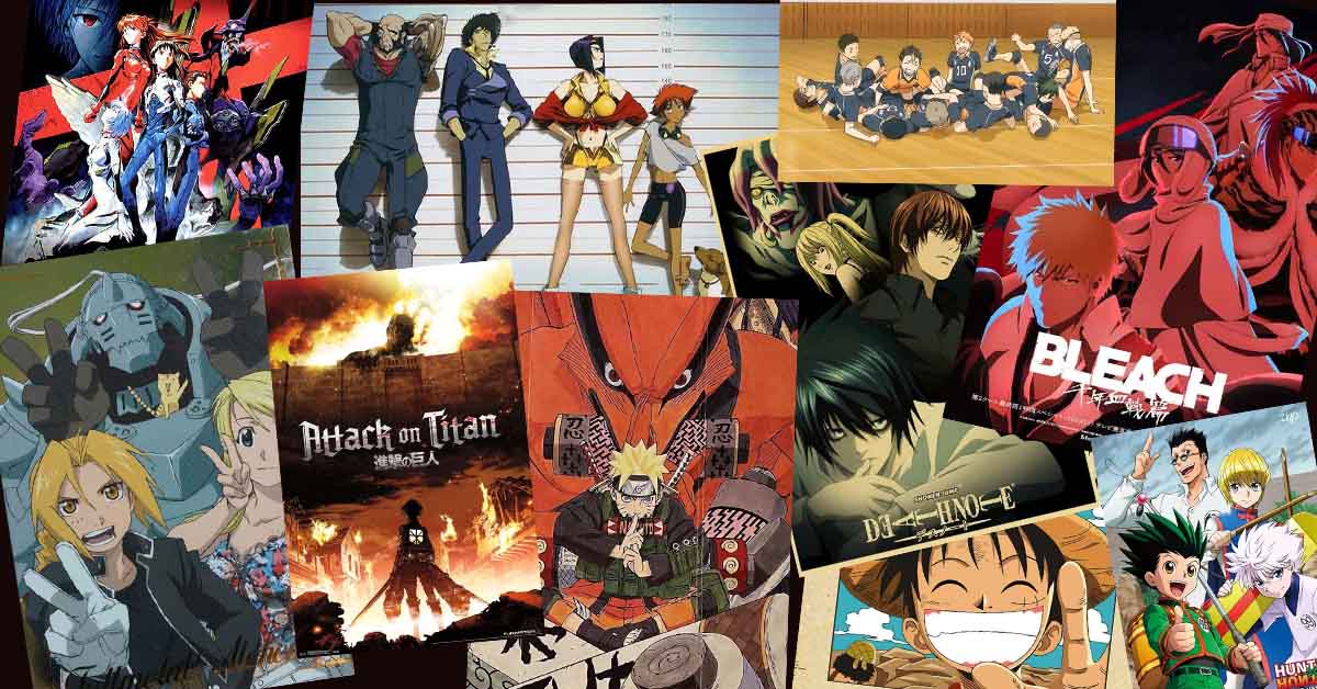 Collage con personajes de anime