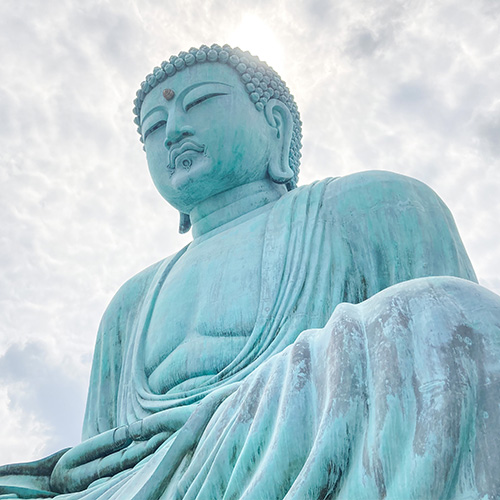 Estatua de Buda de color azul 