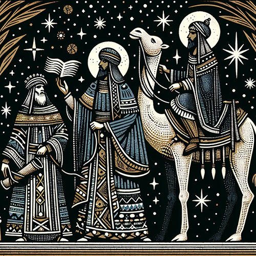 ilustración de los reyes magos