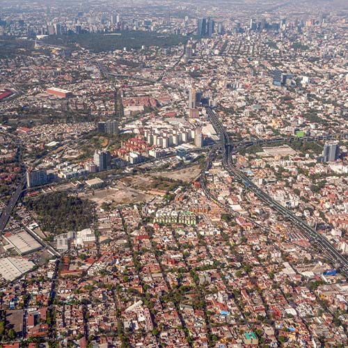 Imagen aérea de la ciudad de México